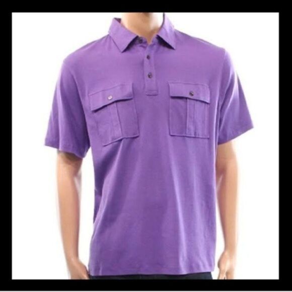 MICHAEL KORS - Double Pocket Polo shirt Purple L - Picture 1 of 6